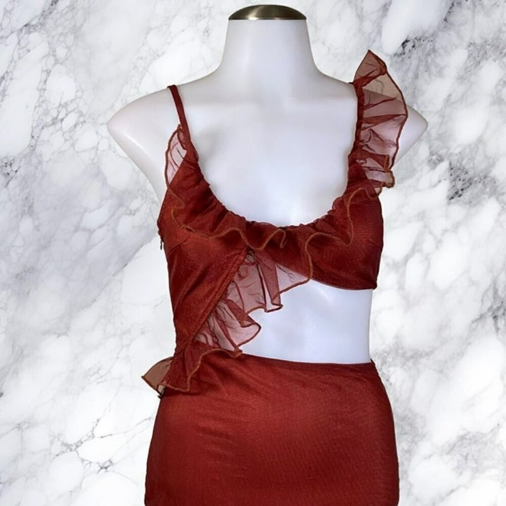 MORE TO COME Payton Ruffle Dress - Rust - Picture 4 of 10